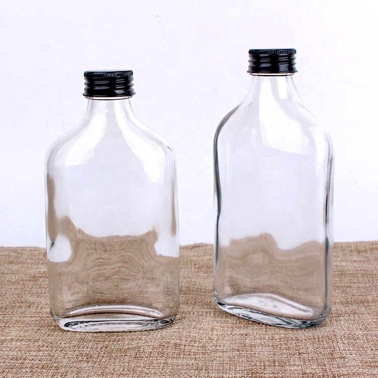 flat glass bottle for cold pressed juice 200ml