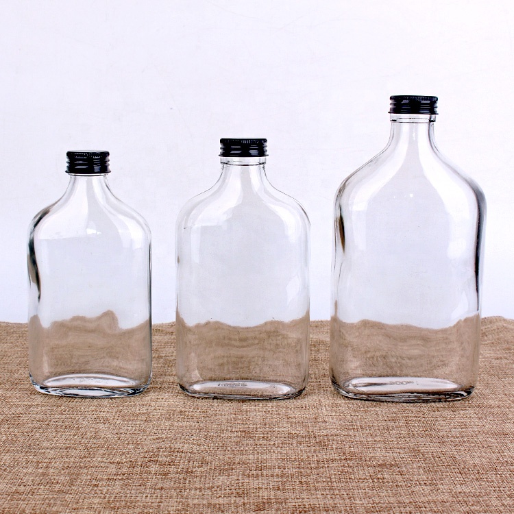 flat glass bottle for cold pressed juice 200ml