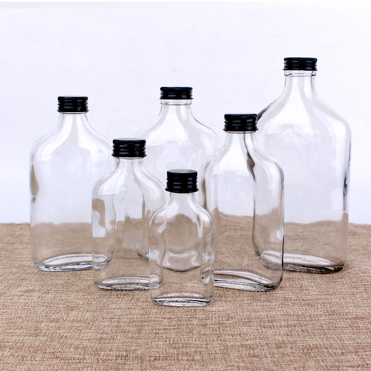 flat glass bottle for cold pressed juice 200ml
