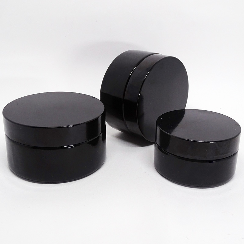 flat screw lid wide cosmetic jar violet uv glass container for face cream storage