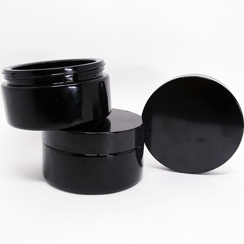 flat screw lid wide cosmetic jar violet uv glass container for face cream storage