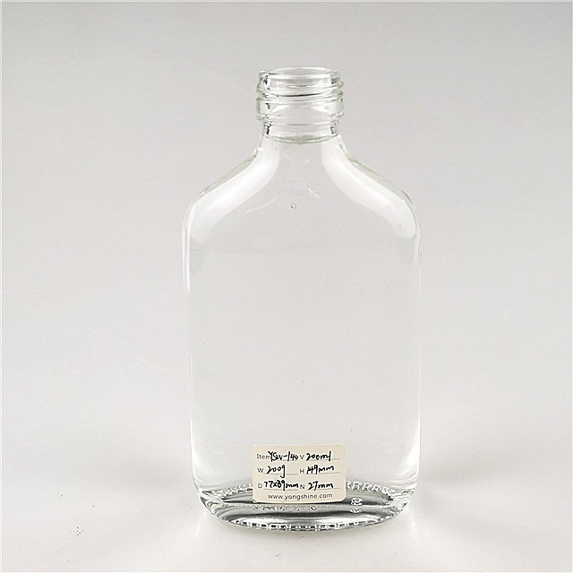 flat shape 200ml 250ml water fruit juice glass bottle