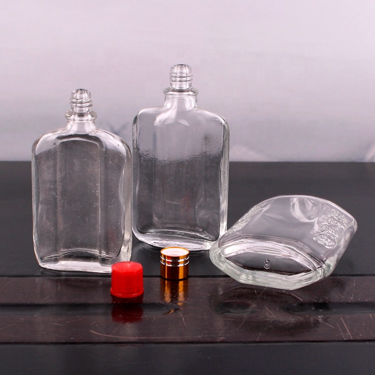 flat shaped glass bottle for essential oil wind medicated oil 20ml 30ml 50ml