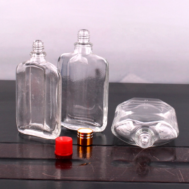 flat shaped glass bottle for essential oil wind medicated oil 20ml 30ml 50ml
