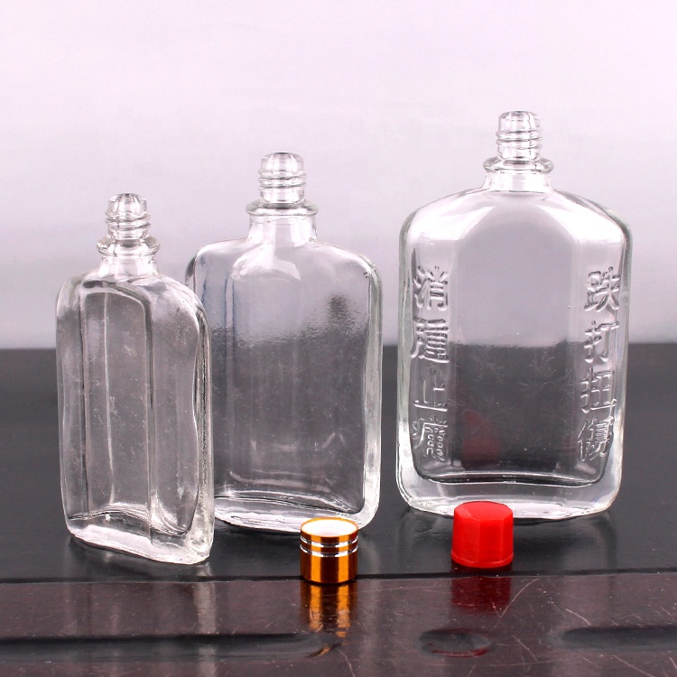 flat shaped glass bottle for essential oil wind medicated oil 20ml 30ml 50ml