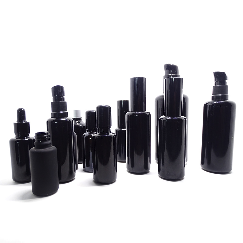 flat shoulder violet dark UV 5ml essential oil dropper black pump