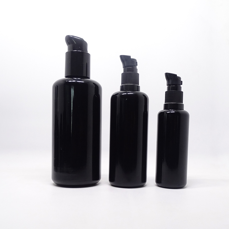 flat shoulder violet dark UV 5ml essential oil dropper black pump