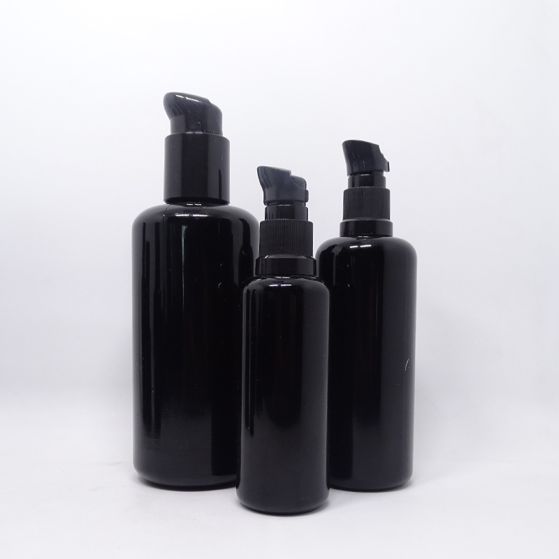 flat shoulder violet dark UV 5ml essential oil dropper black pump