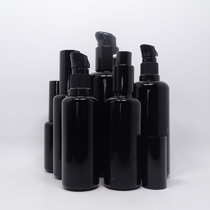 flat shoulder violet dark UV 5ml essential oil dropper black pump