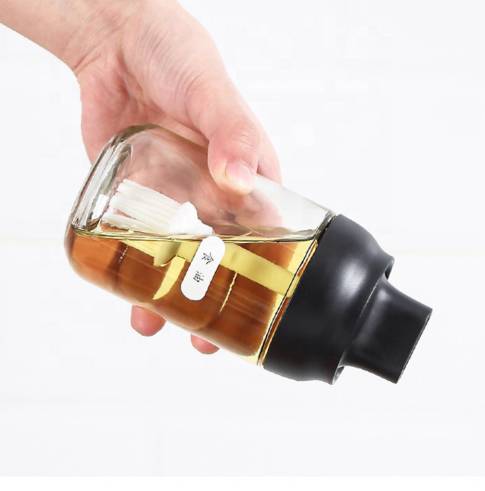 flavouring honey bee spice pepper jar set oil 250ml chili sauce glass bottle packaging with white silicone brush stick spoon