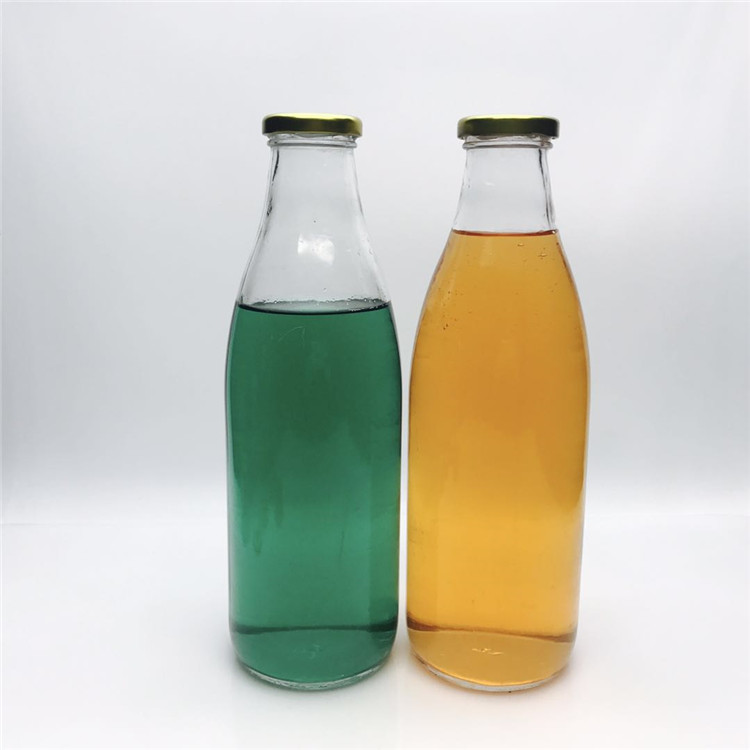 food grade 1 liter glass milk bottles 1000ml with sealed metal lid