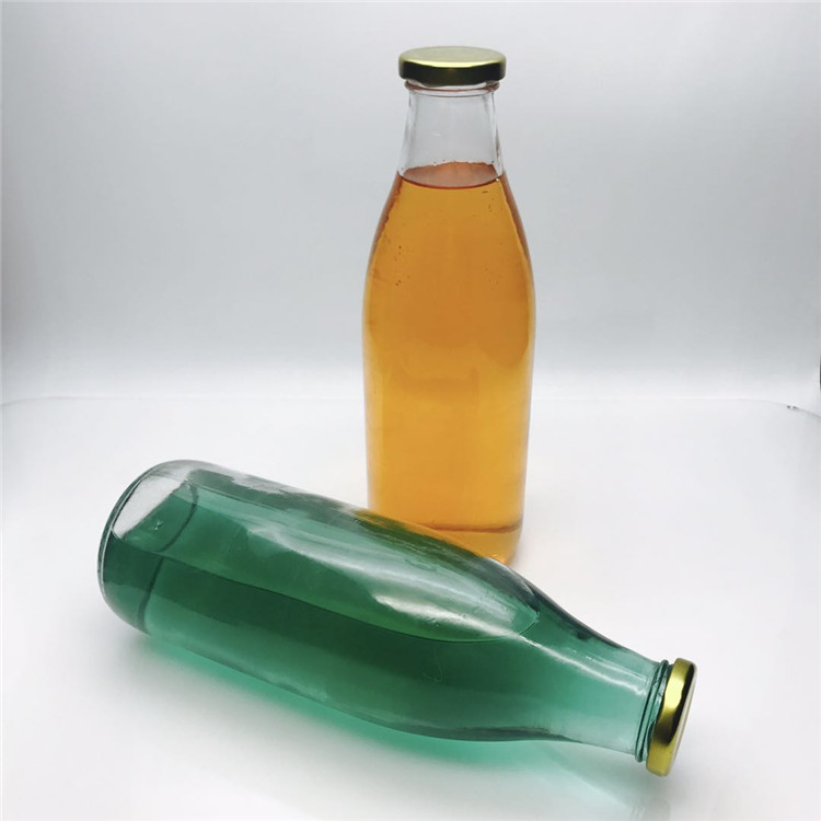 food grade 1 liter glass milk bottles 1000ml with sealed metal lid