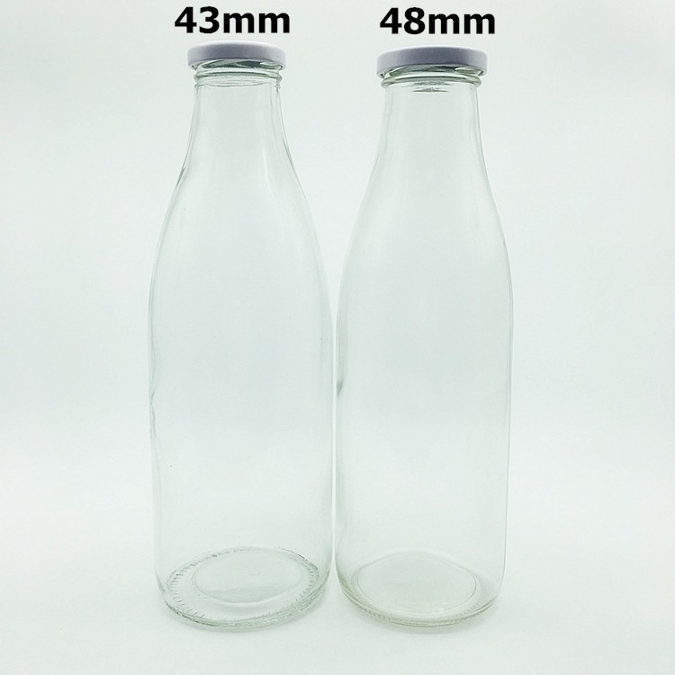 food grade 1 liter glass milk bottles 1000ml with sealed metal lid