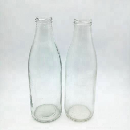 food grade 1 liter glass milk bottles 1000ml with sealed metal lid