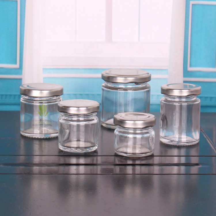food grade 25g mini glass honey jar with cap