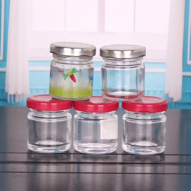 food grade 25g mini glass honey jar with cap