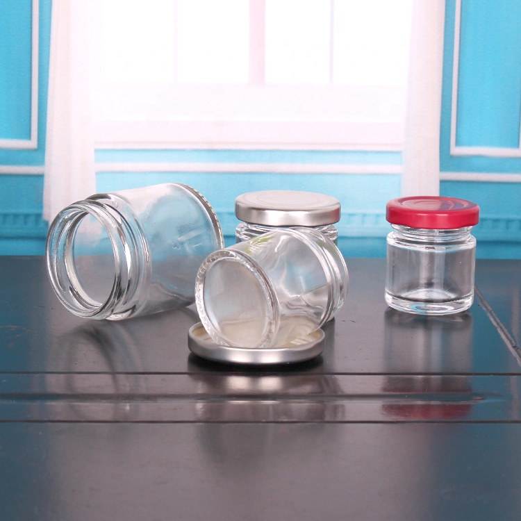food grade 25g mini glass honey jar with cap
