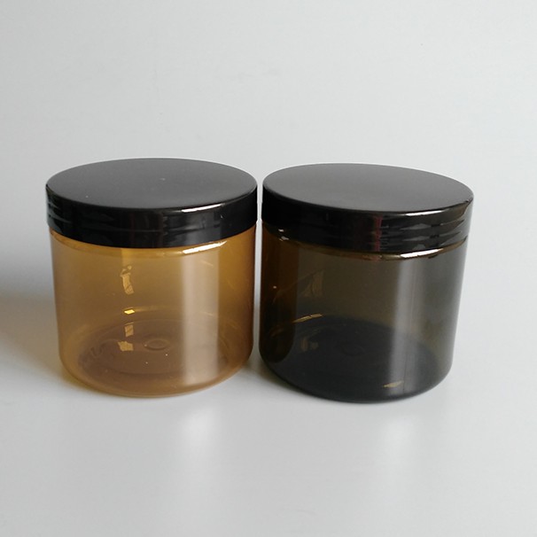 food grade 500ml amber plastic PET jar