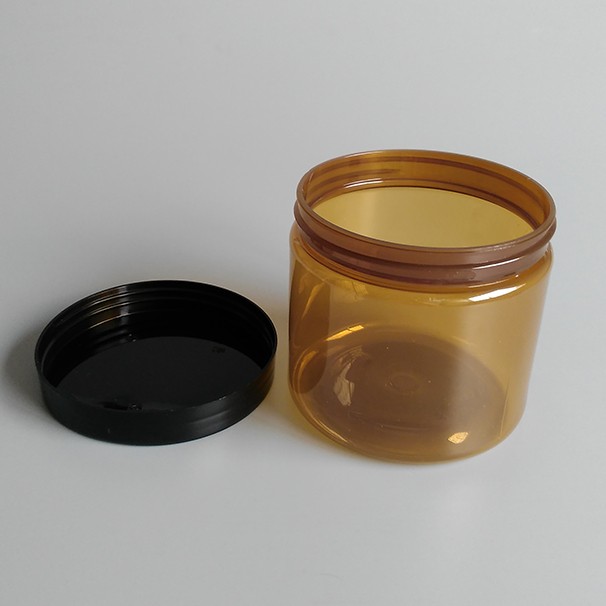 food grade 500ml amber plastic PET jar