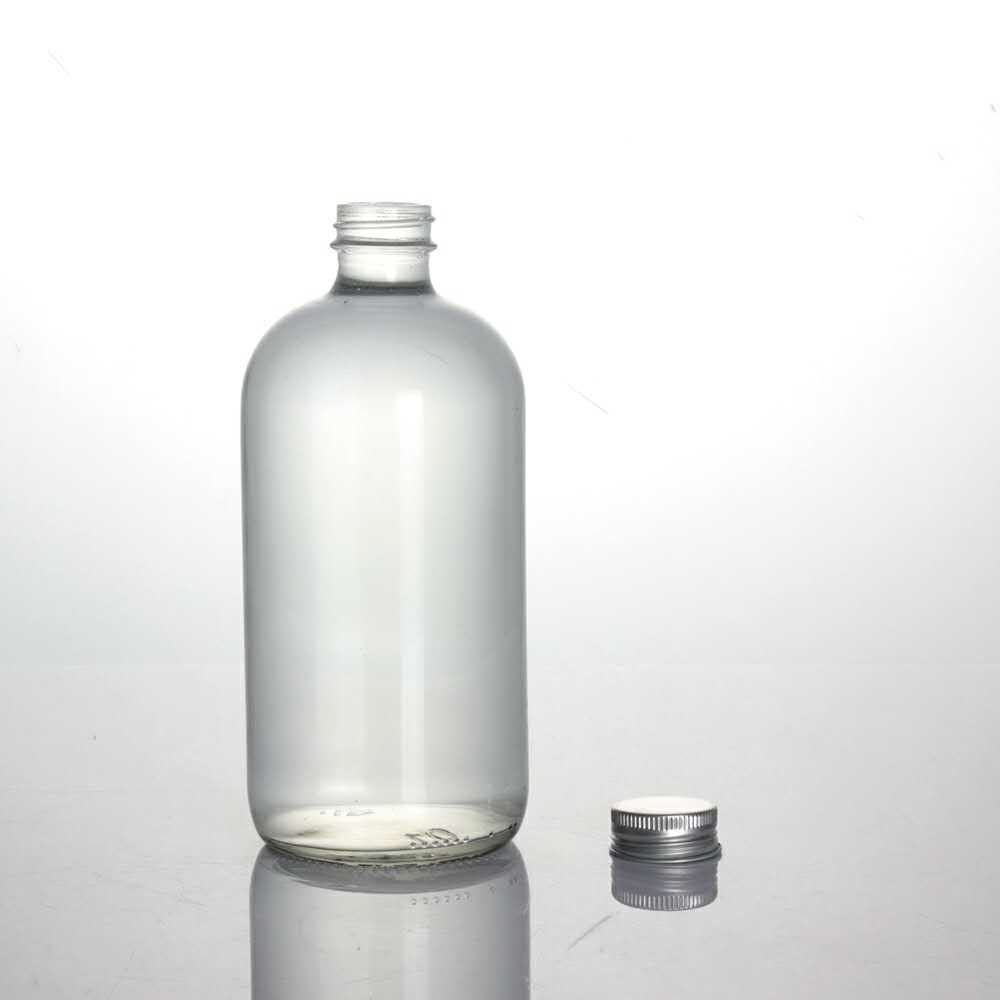 food grade 8oz round clear drinks alcohol Kombucha boston bottle