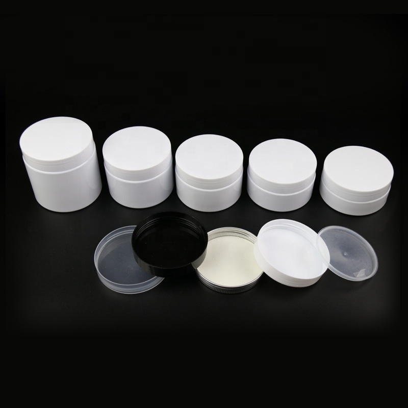 food grade cosmetic cream container 60ml 100ml 120ml 200ml 250ml 500ml PET white Plastic jar