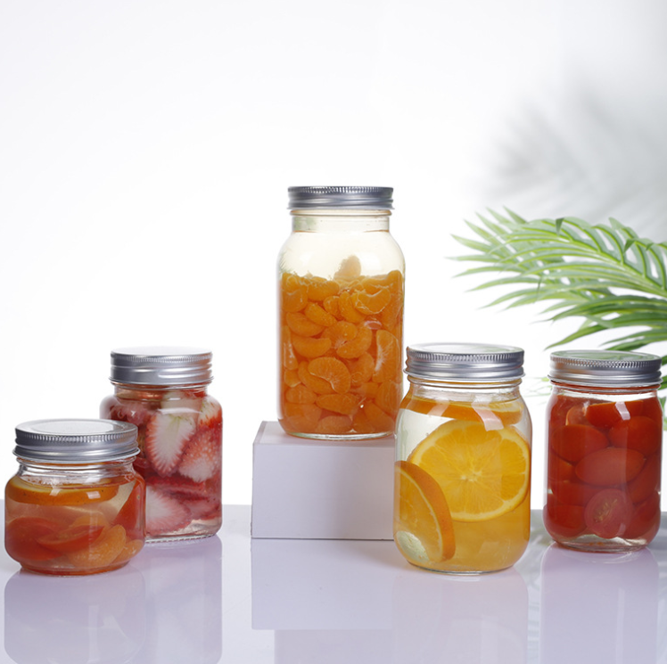 food grade glass round mason jars cwide mouth jam jar for food