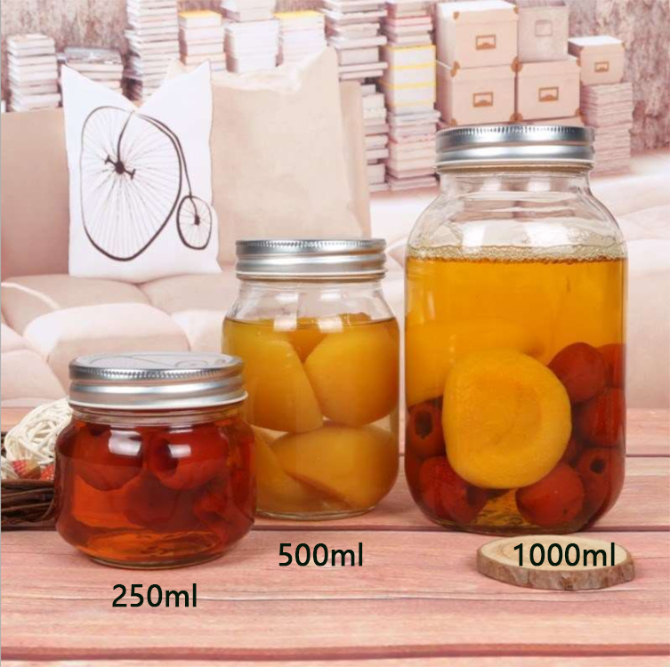 food grade glass round mason jars cwide mouth jam jar for food