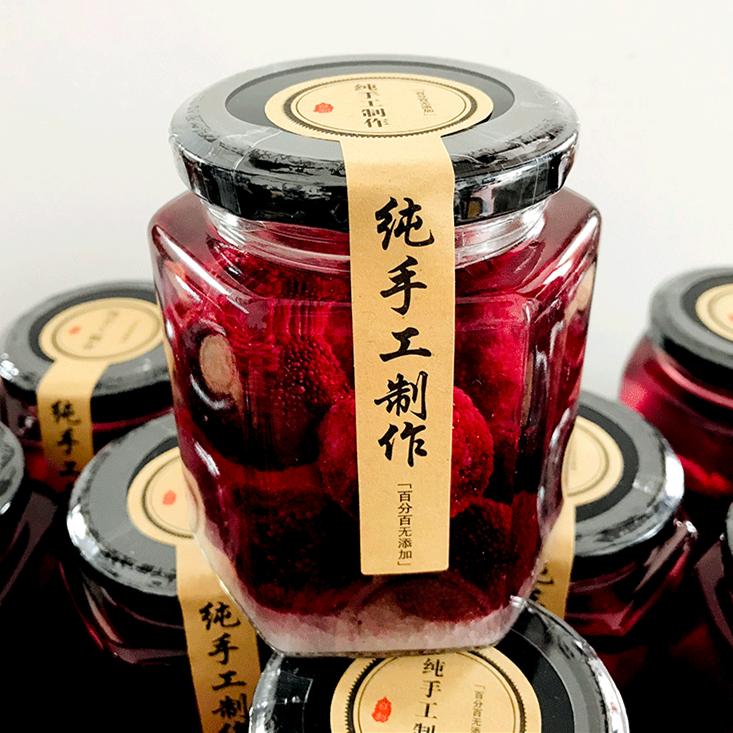 food grade hot sauce lemon cream honey small hexagonal jam jar