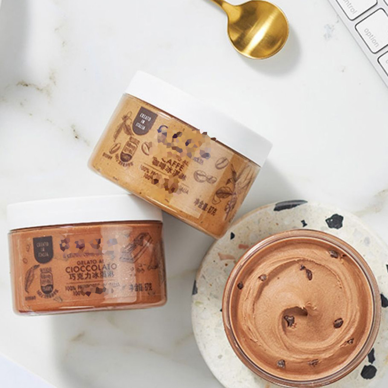 food grade plastic container transparent ice cream cup jar with lids and logo printing