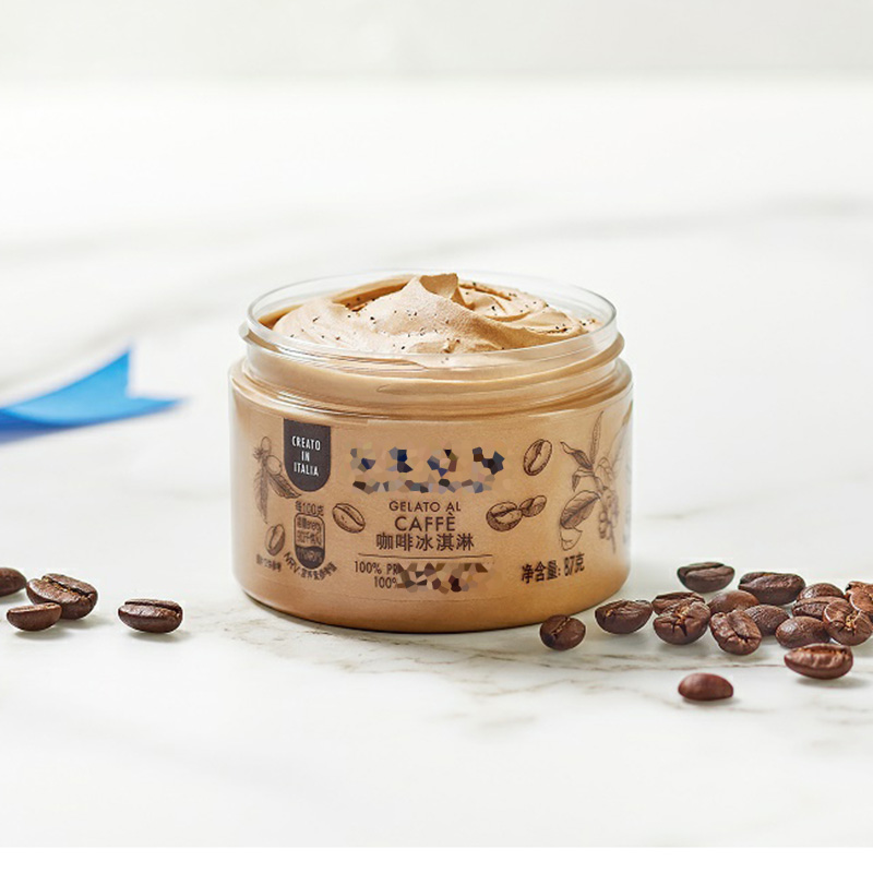 food grade plastic container transparent ice cream cup jar with lids and logo printing