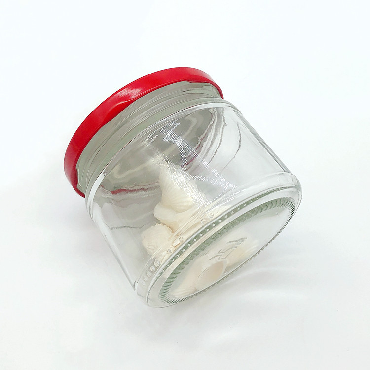 food grade wide mouth 300ml round glass jam jar with lid