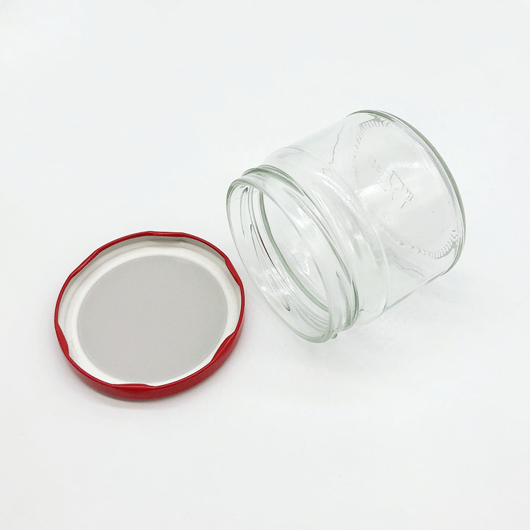 food grade wide mouth 300ml round glass jam jar with lid
