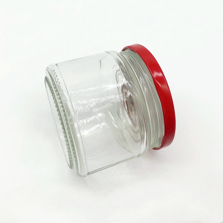 food grade wide mouth 300ml round glass jam jar with lid