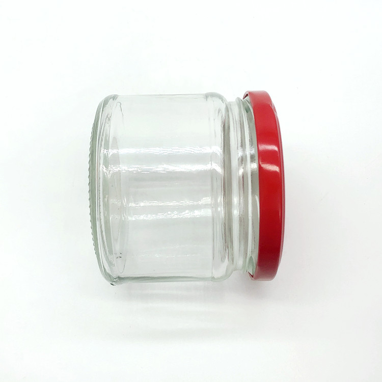 food grade wide mouth 300ml round glass jam jar with lid