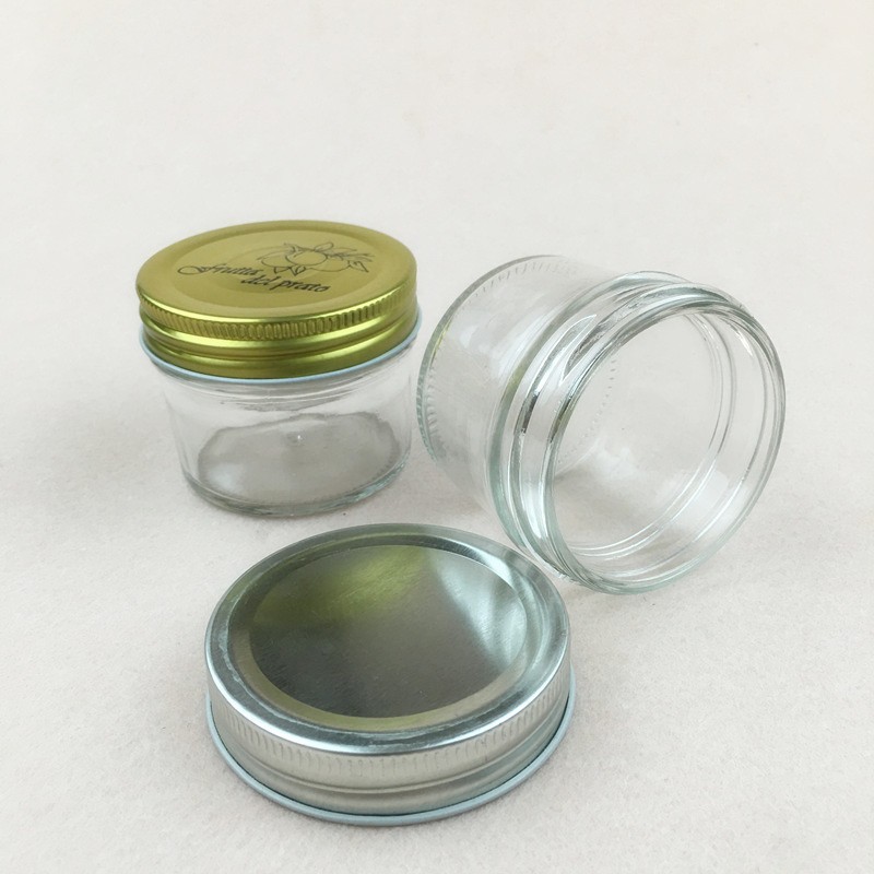 food grade wide mouth glass mason jar 16oz round clear mason jar glass bottle for food storage with metal cap