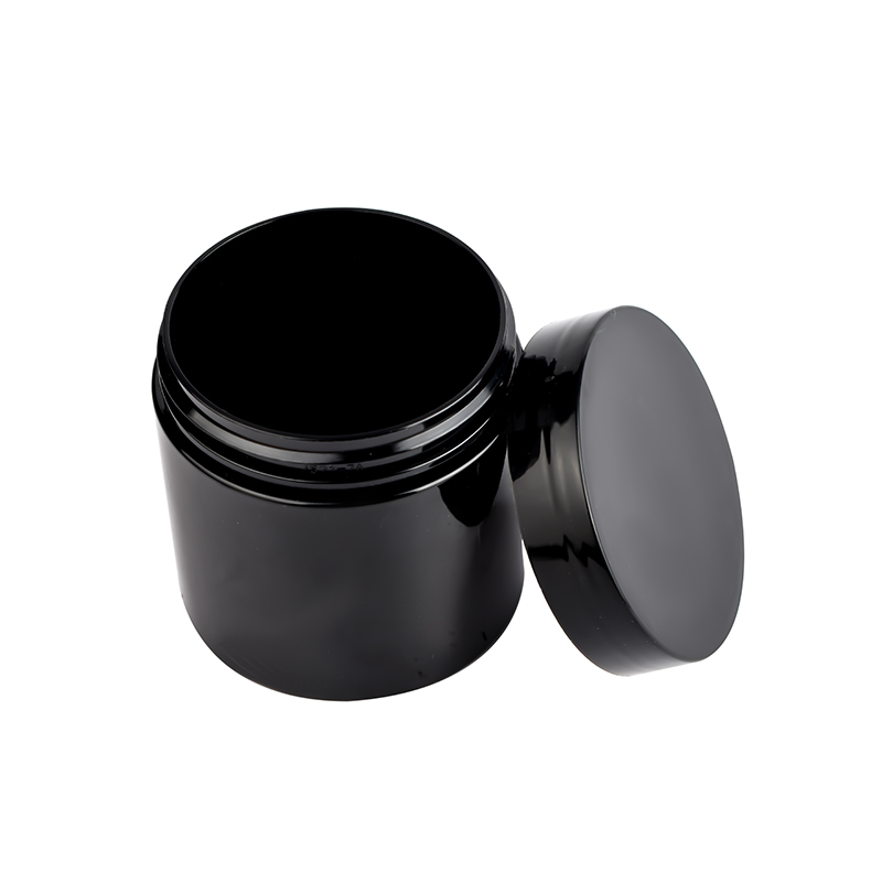 food storage jars cosmetic cream container 30ml 50ml 100ml 150ml 250ml 300ml black pet plastic jar with lids