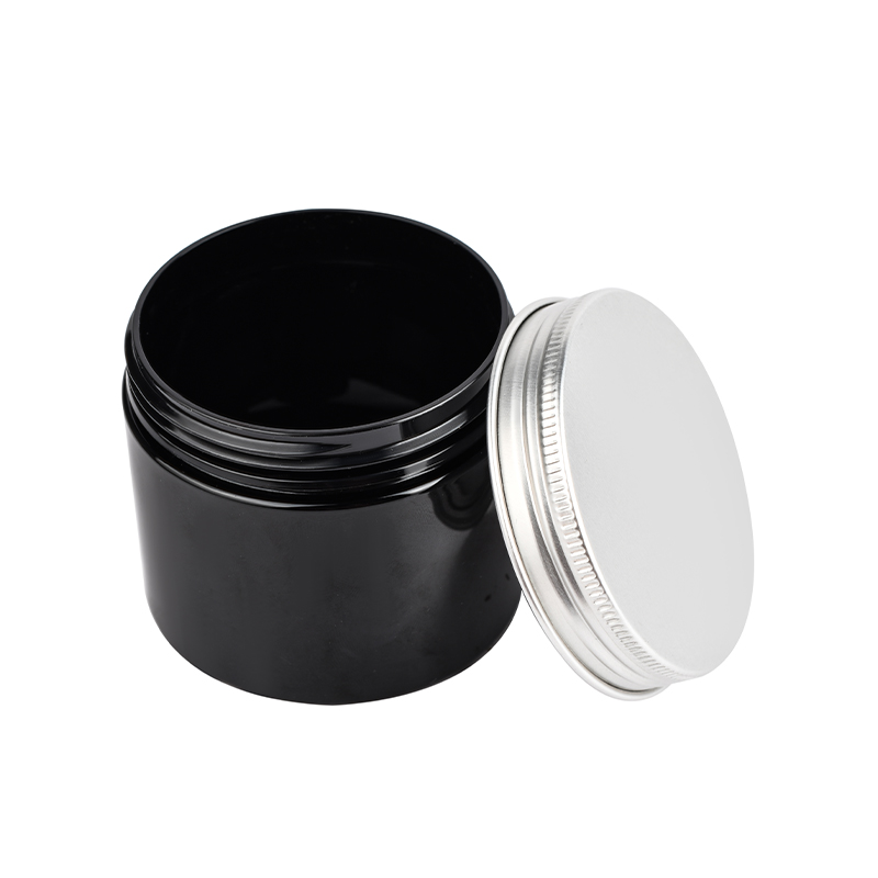 food storage jars cosmetic cream container 30ml 50ml 100ml 150ml 250ml 300ml black pet plastic jar with lids