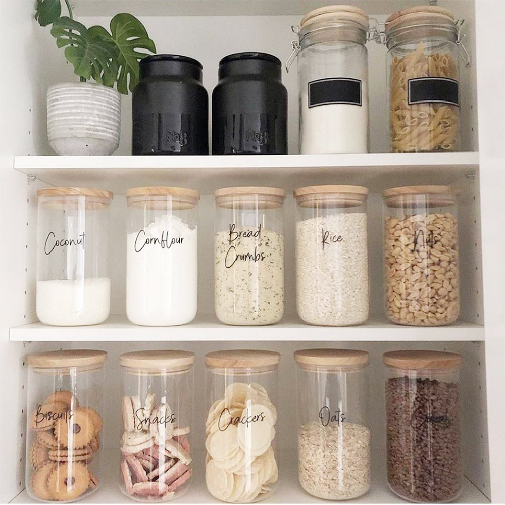 food storage jars / glass pasta container / clip lid glass jar