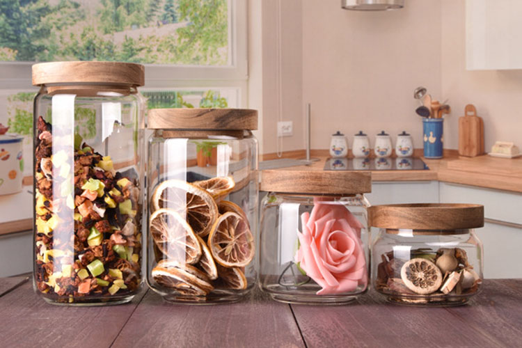 food use stocked airtight glass clip top jars glass food storage jar canister with flip lids