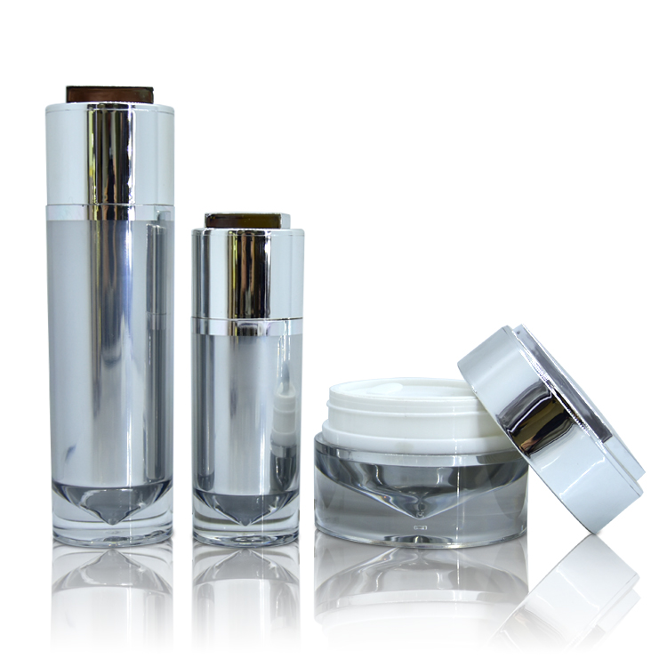 for Face-Pack Body Cream High End 30g 50g Acrylic Silver Wholesale Cosmetic Plastic Jar