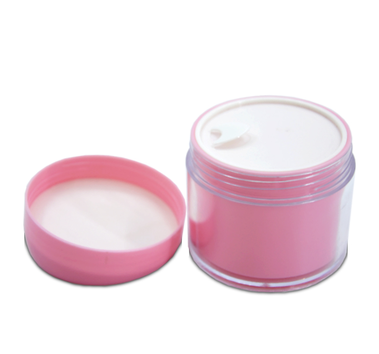 for Facial-pack Storage Body Cream Hair Conditioner Packaging PET 200g Double Wall Pink Cosmetic Plastic Jar