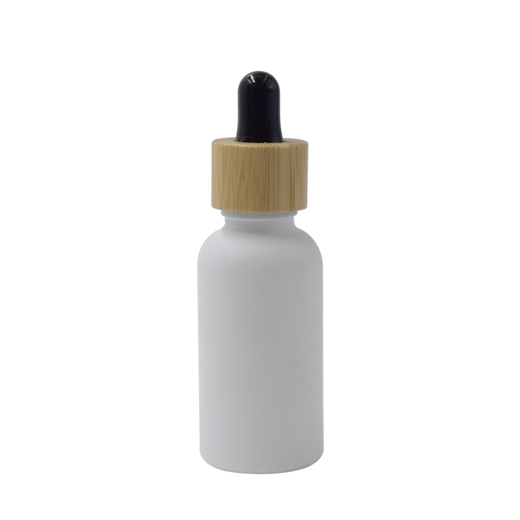 for sale 5-200ml white bamboo cosmetic essential oil dropper glass bottle