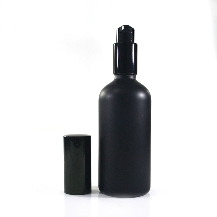 fragrance oil round rectangular matt frosted clear black 50ml 100ml refill perfume glass spray bottle with pump lotion cap
