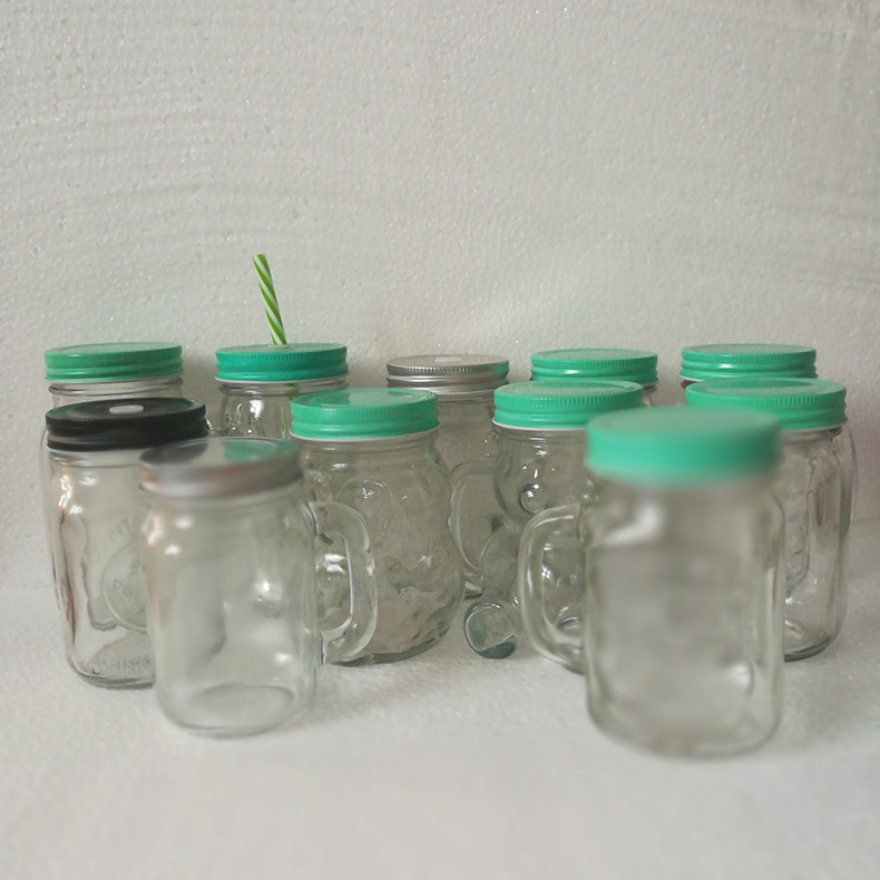 frascos de vidrio jam glass mason canning jars 16 oz with regular wide mouth lids