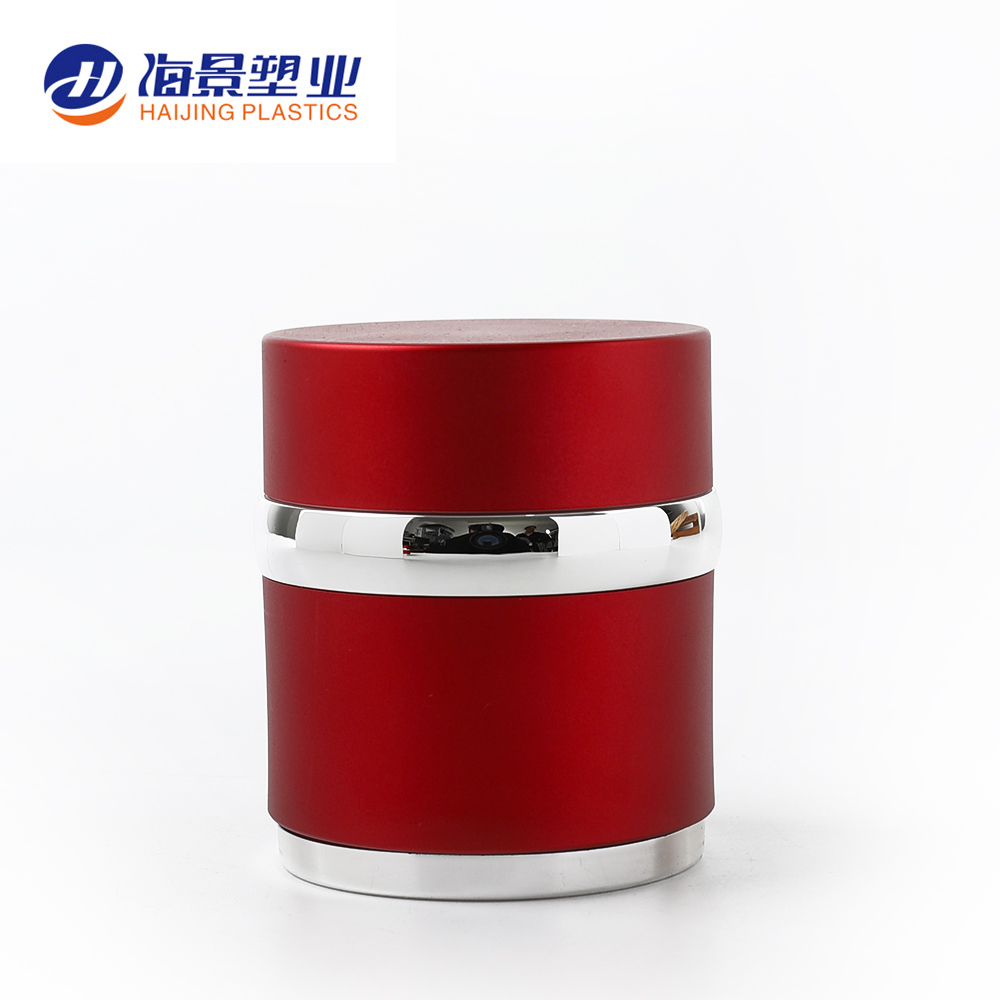 free cosmetics sample luxury acrylic cosmetic container red color cream jar skincare bottle set