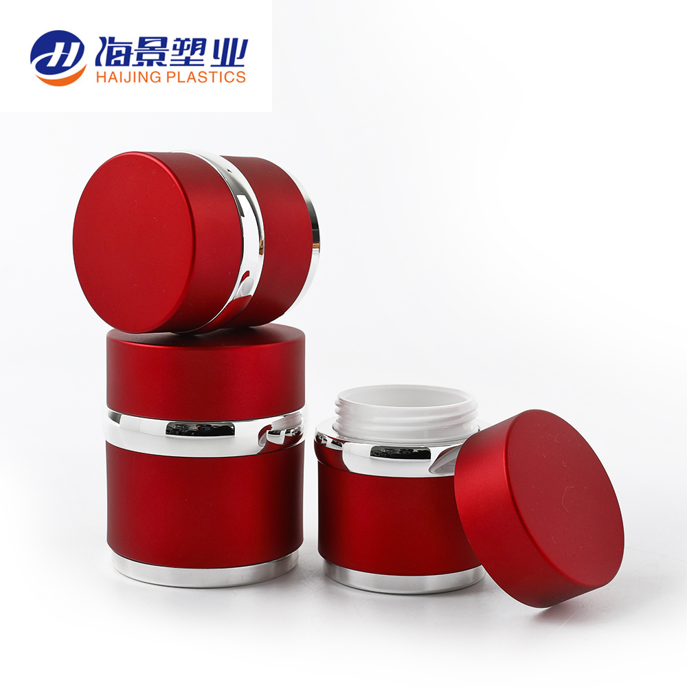 free cosmetics sample luxury acrylic cosmetic container red color cream jar skincare bottle set