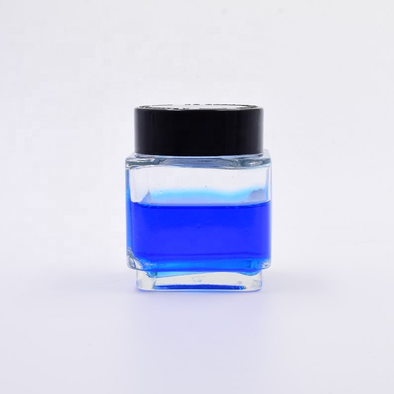 free sample 3 oz 90 ml clear square child resistant packaging hemp jars airtight CBD kush flower packaging glass jar with CR lid