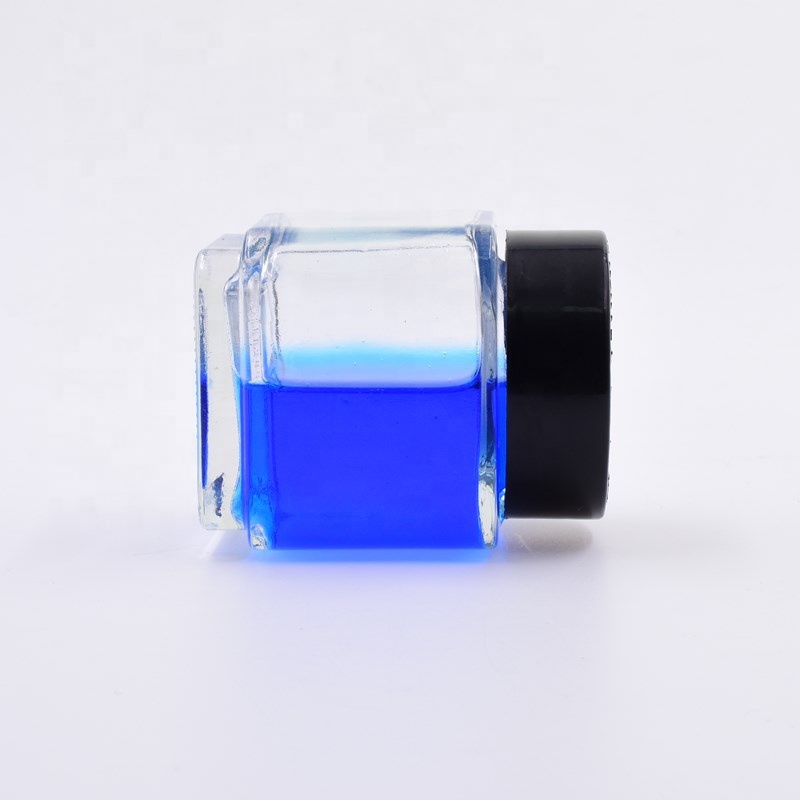free sample 3 oz 90 ml clear square child resistant packaging hemp jars airtight CBD kush flower packaging glass jar with CR lid