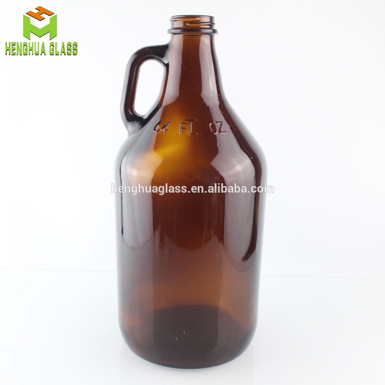 free sample 32oz 1000ml 1 liter amber growler glass bottles for kombucha and beer with handle