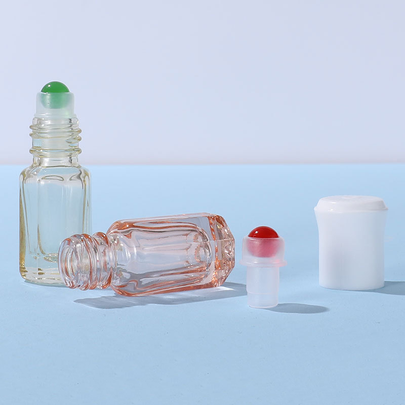 free sample 3ml colored star anise ball bottle glass colored bead essence oil bottle perfume Eight side bottle